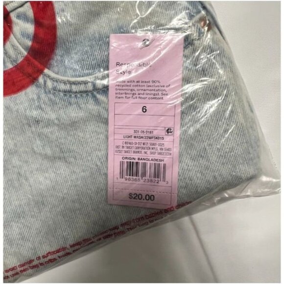 Wild Fable Women's Mini Skirt Low-Rise Denim Light Wash Size 6 - Picture 4 of 5